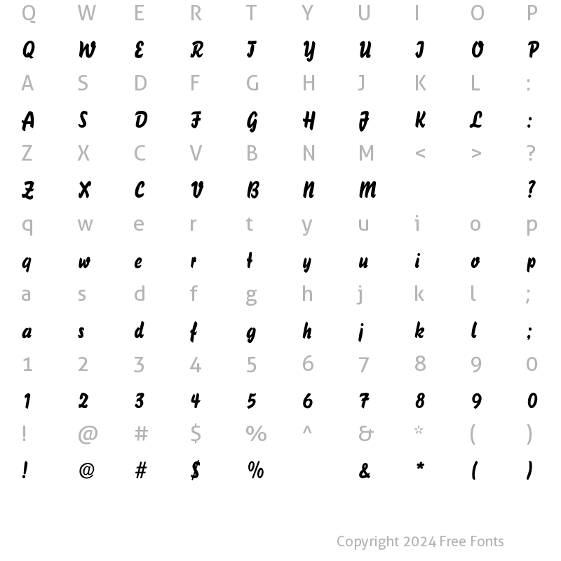 Character Map of BisonLight Regular