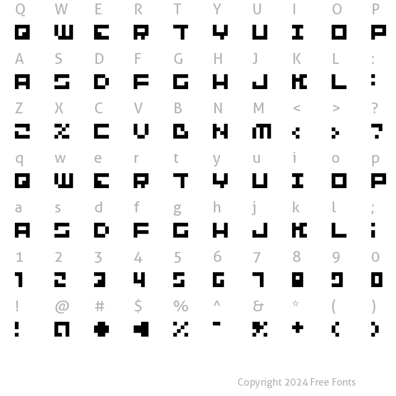 Character Map of bit-01:cube 16 remix Regular