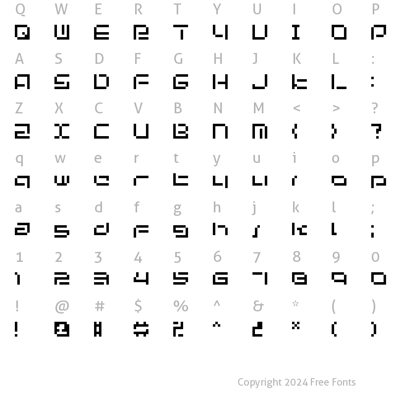 Character Map of bit-03:urbanfluxer Regular