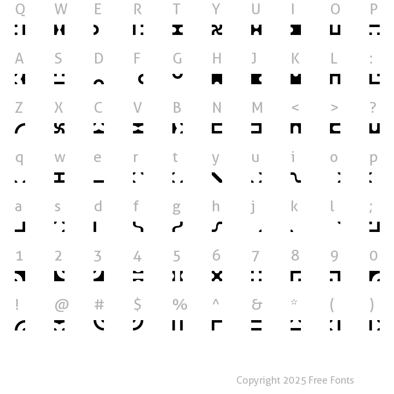 Character Map of Bit Blocks TTF BRK Regular