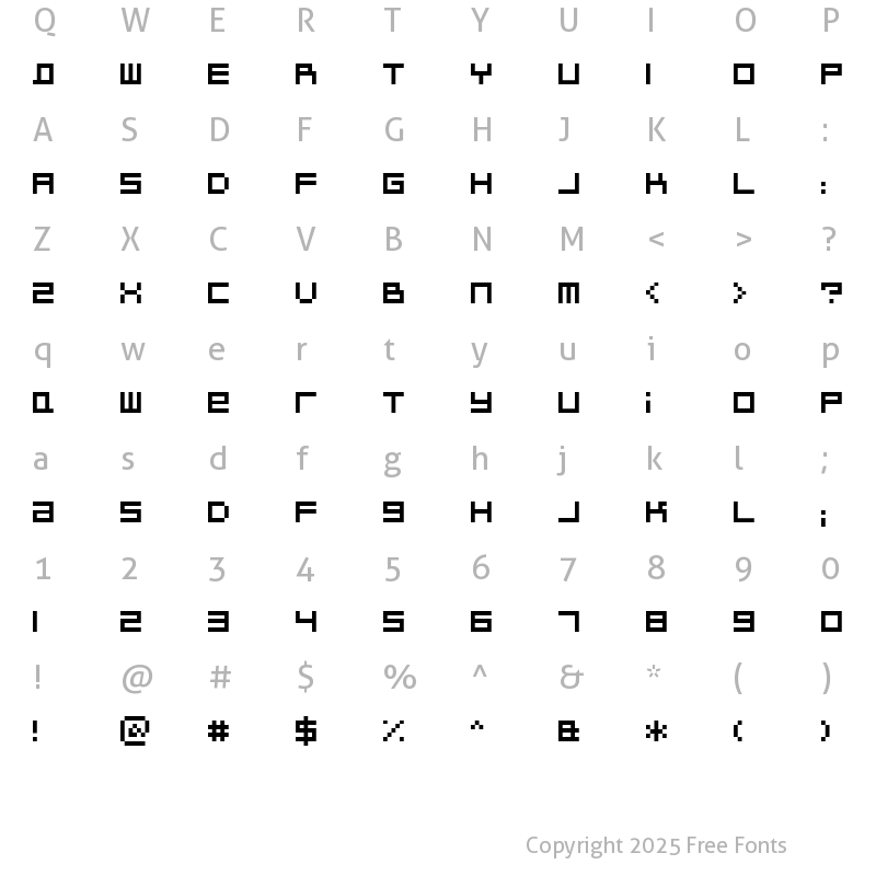 Character Map of BitDust Two Regular