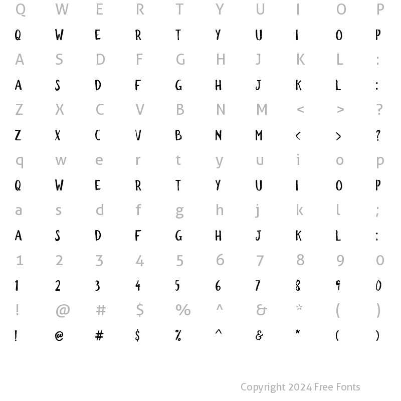 Character Map of Bite Chalk Normal Regular