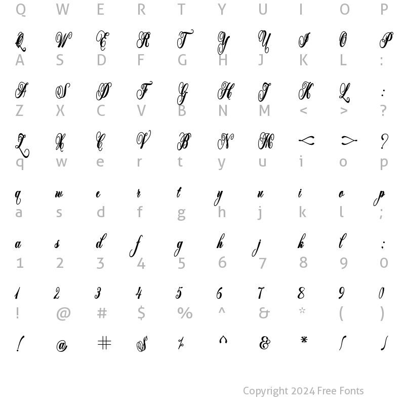 Character Map of Bithany Regular