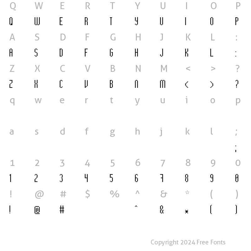 Character Map of BitHigh Regular 10pts