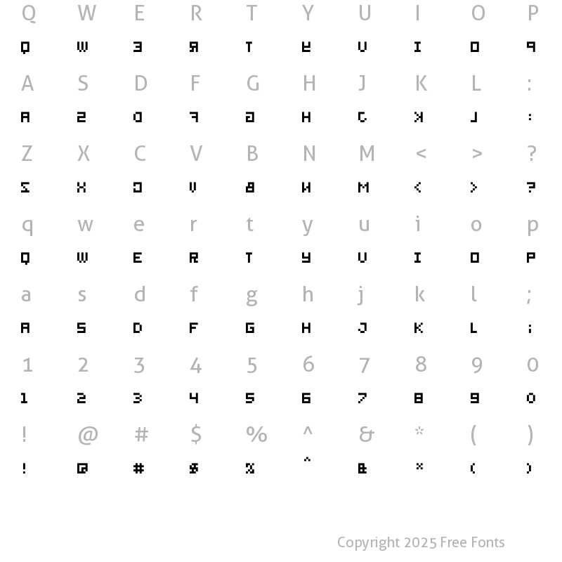 Character Map of bitmirror Regular