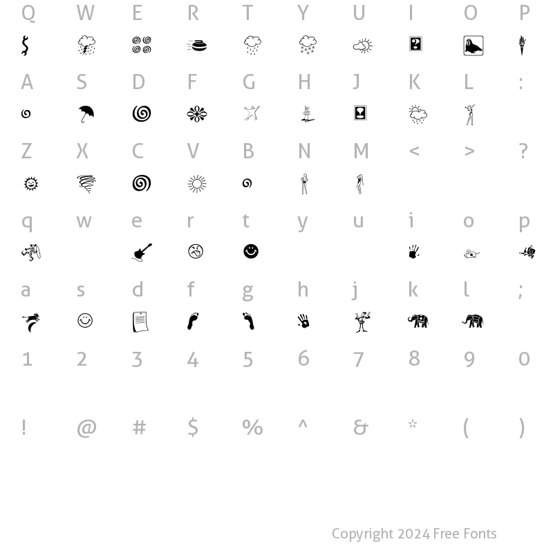 Character Map of Bits Pics Regular