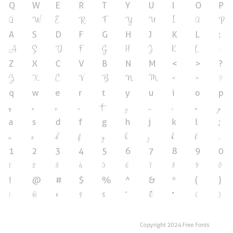 Character Map of Bitsaylen Regular