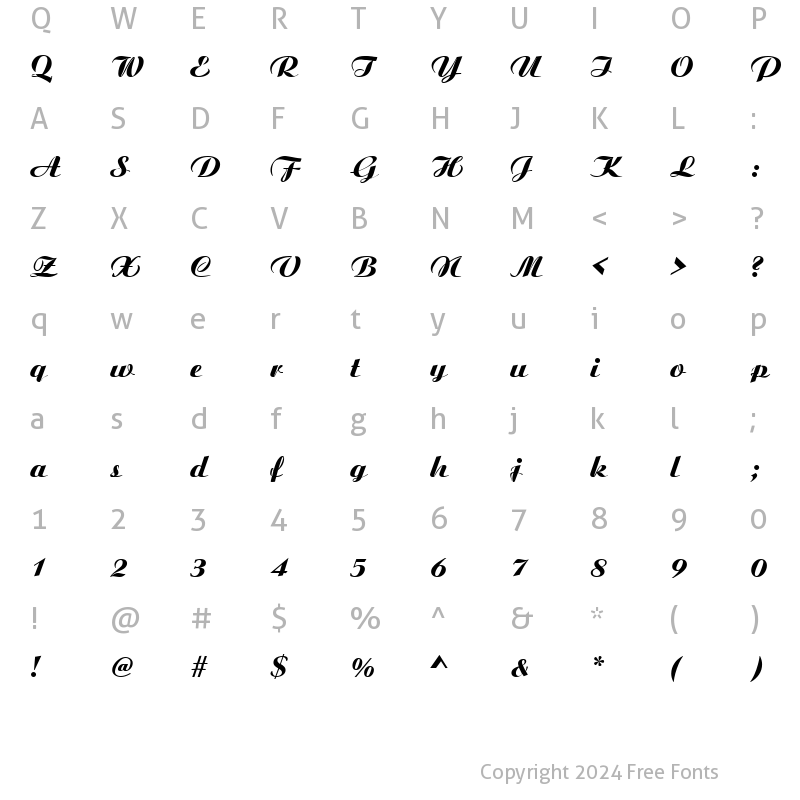 Character Map of BitScript Regular