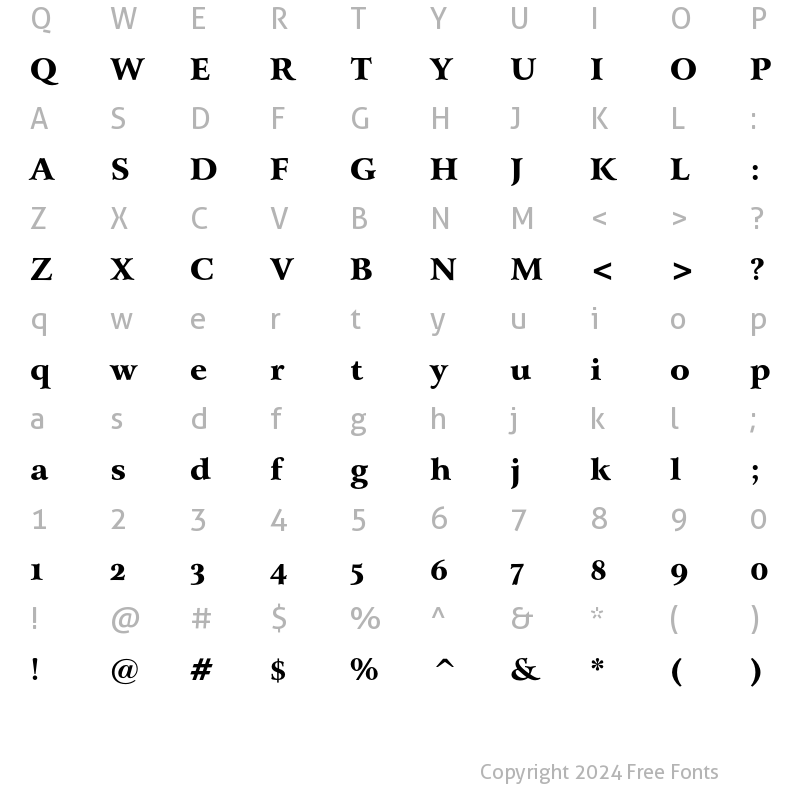 Character Map of Bitstream Arrus Black OSF Regular