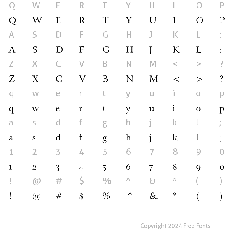 Character Map of Bitstream Arrus OSF Regular