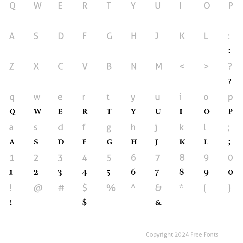 Character Map of Bitstream Arrus Small Cap Bold