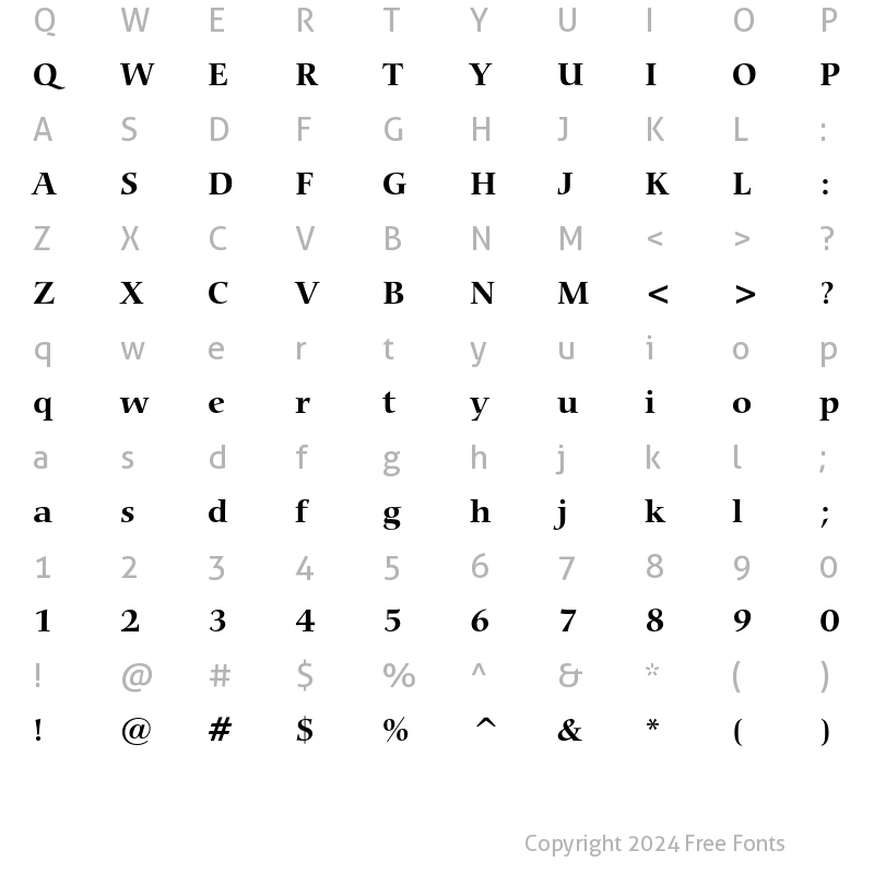 Character Map of Bitstream Carmina Bold