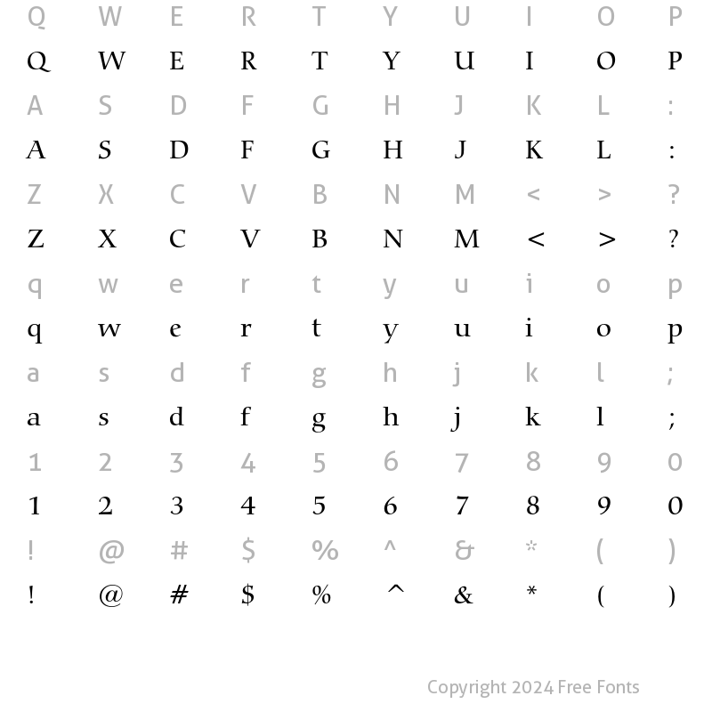 Character Map of Bitstream Carmina Medium