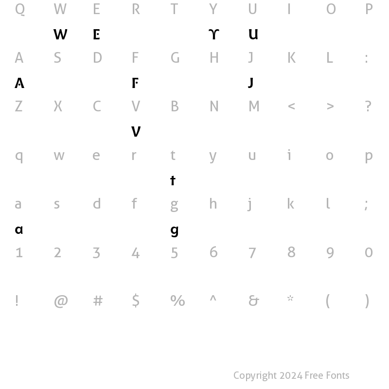 Character Map of Bitstream Chianti Alternate Bold