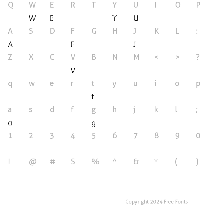 Character Map of Bitstream Chianti Alternate Regular