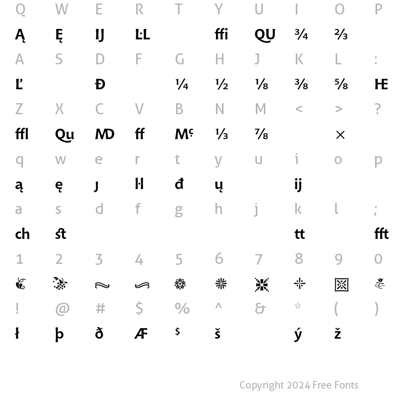 Character Map of Bitstream Chianti Extension Bold