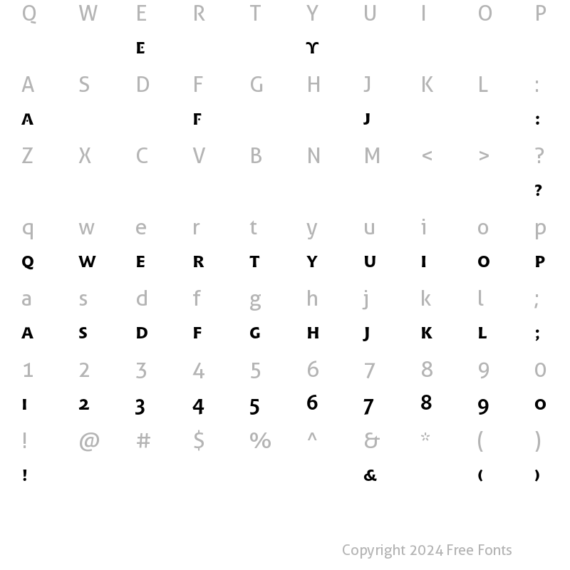 Character Map of Bitstream Chianti Small Cap Bold