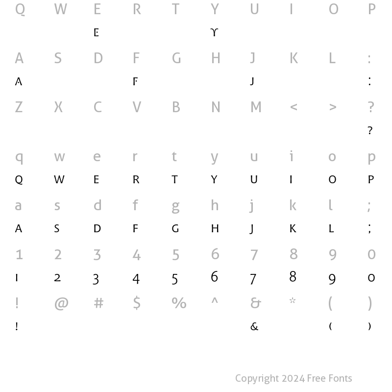 Character Map of Bitstream Chianti Small Cap Regular