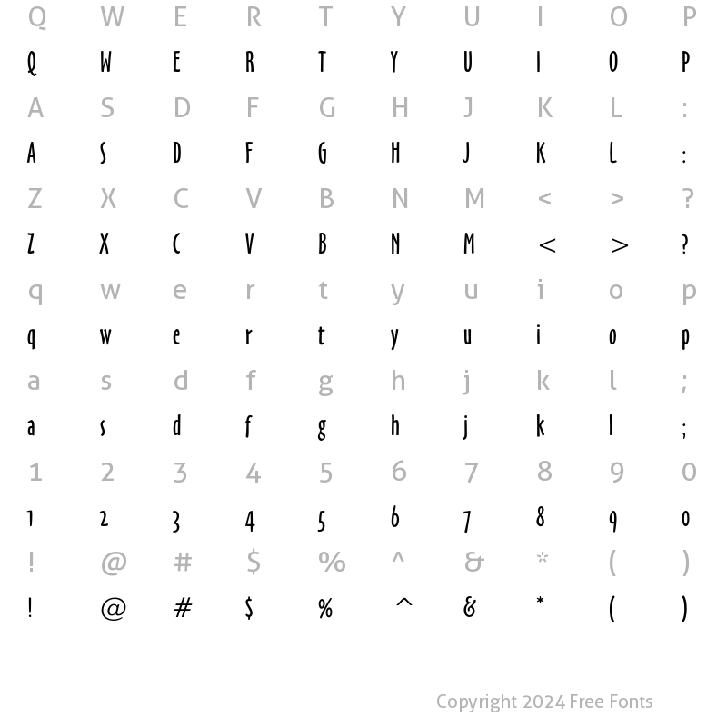 Character Map of Bitstream Oz Handicraft Regular