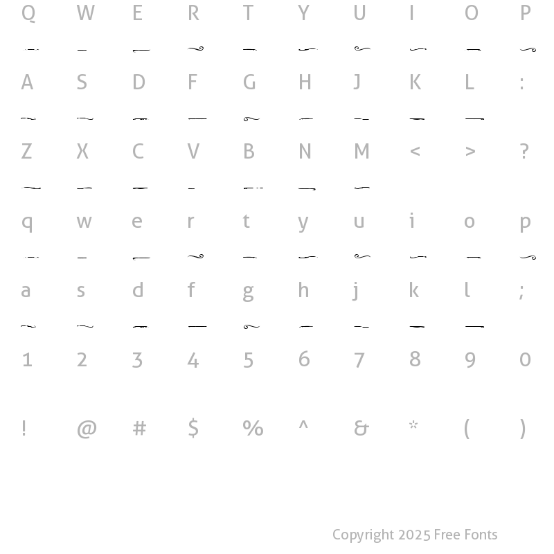 Character Map of Bittersweet Memories Swashes