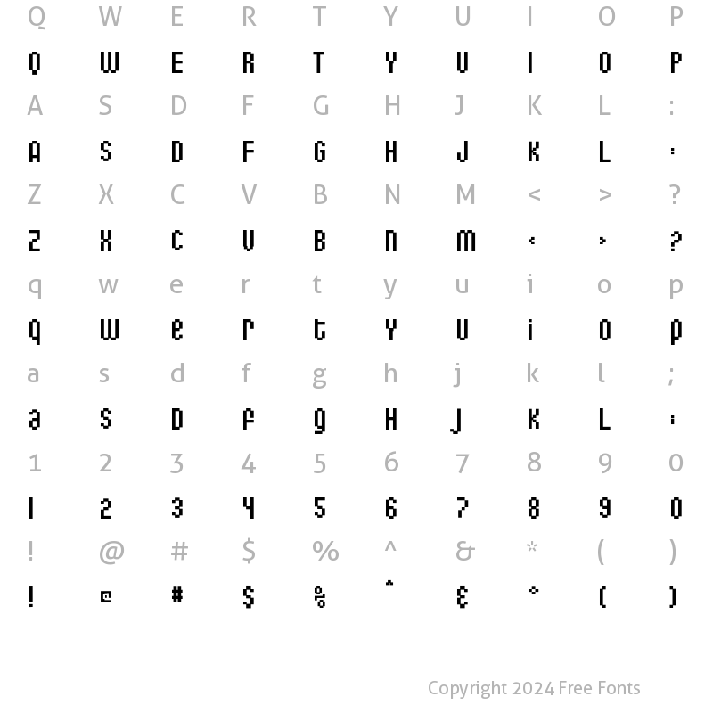 Character Map of BiTthing Regular