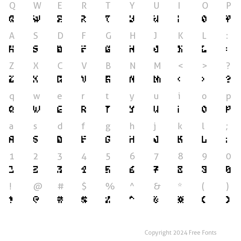 Character Map of Bitwise Alpha Normal