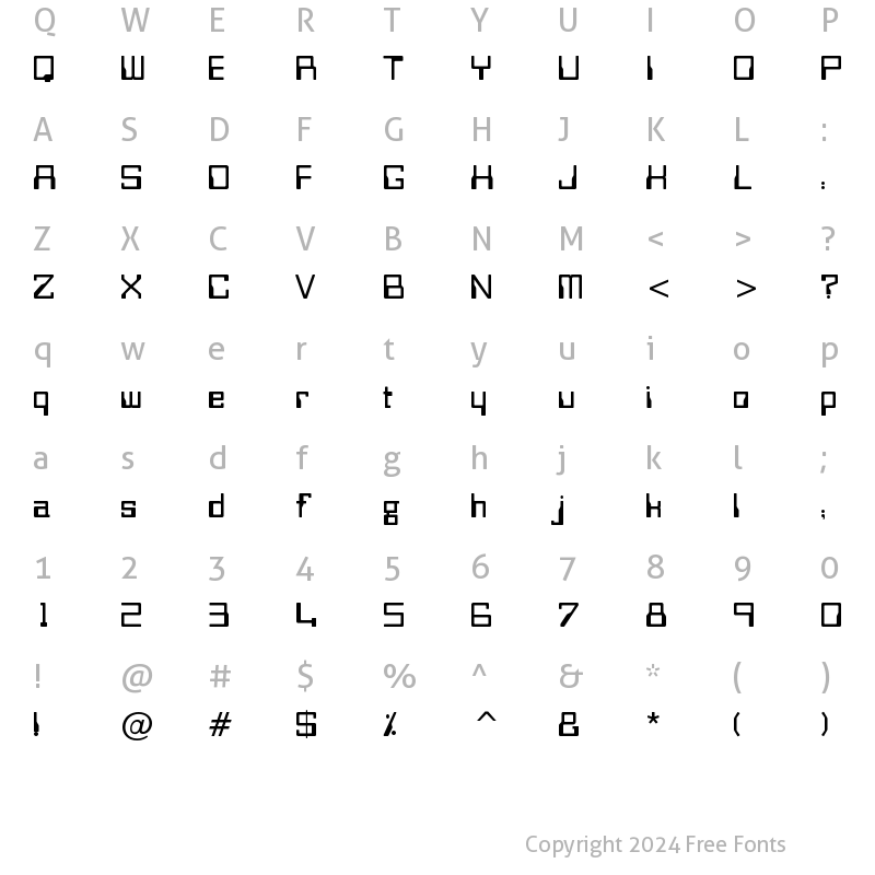 Character Map of Bitwise Regular