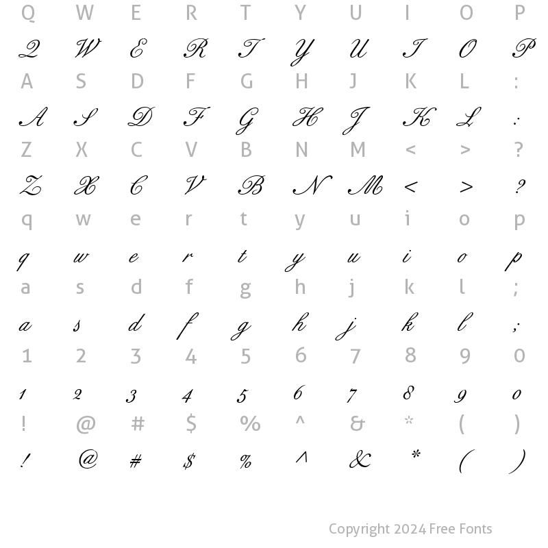 Character Map of Bix Antique Script Hmk Regular