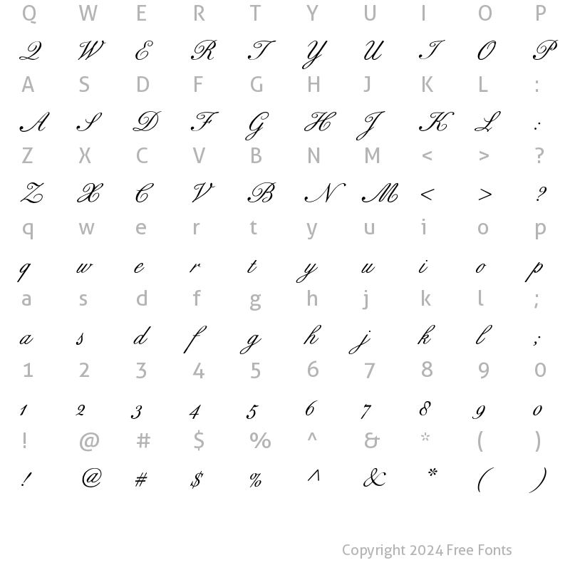 Character Map of BixAntiqueScriptHmk Regular