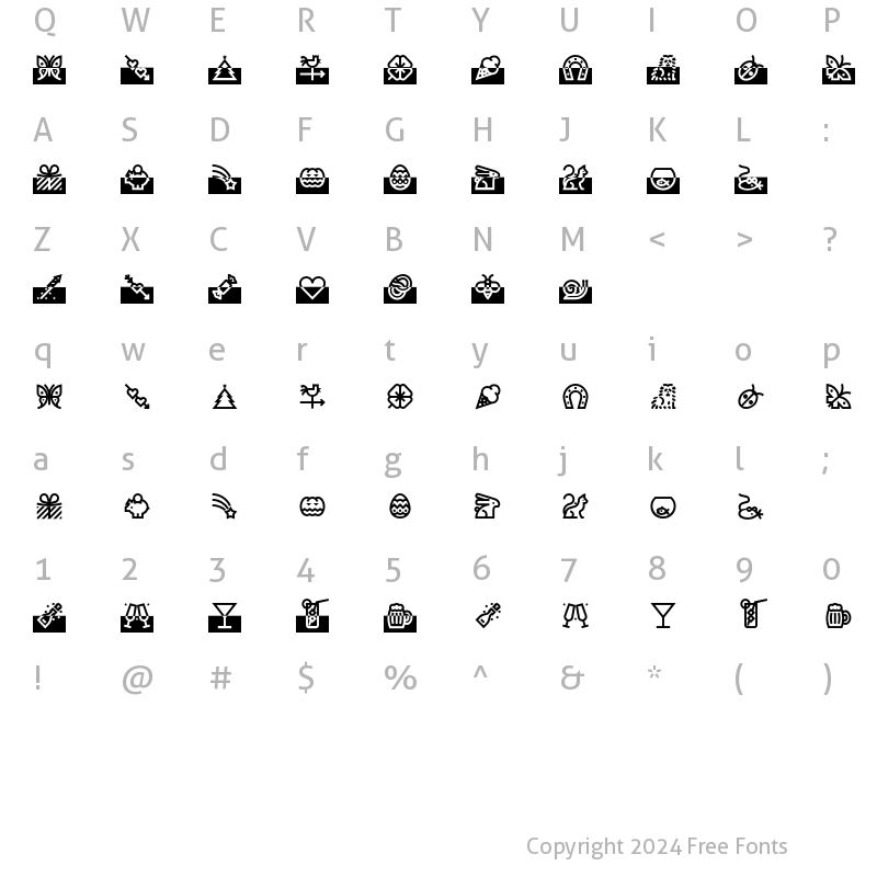 Character Map of BixBats LT Std Funny