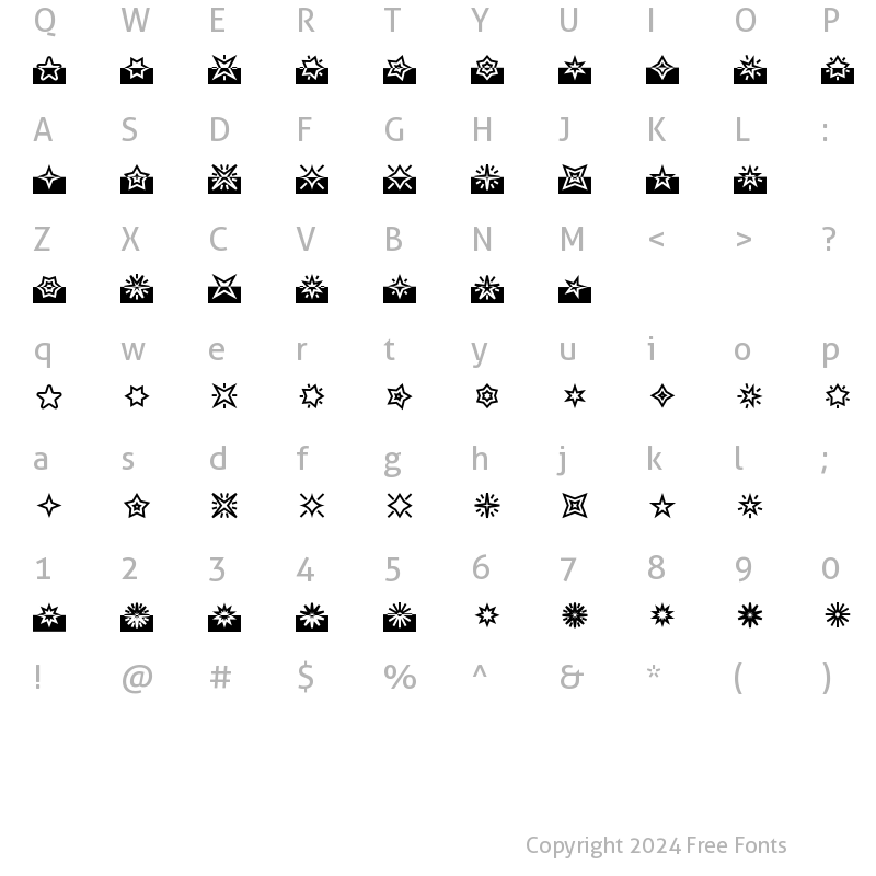 Character Map of BixBats LT Std Shiny