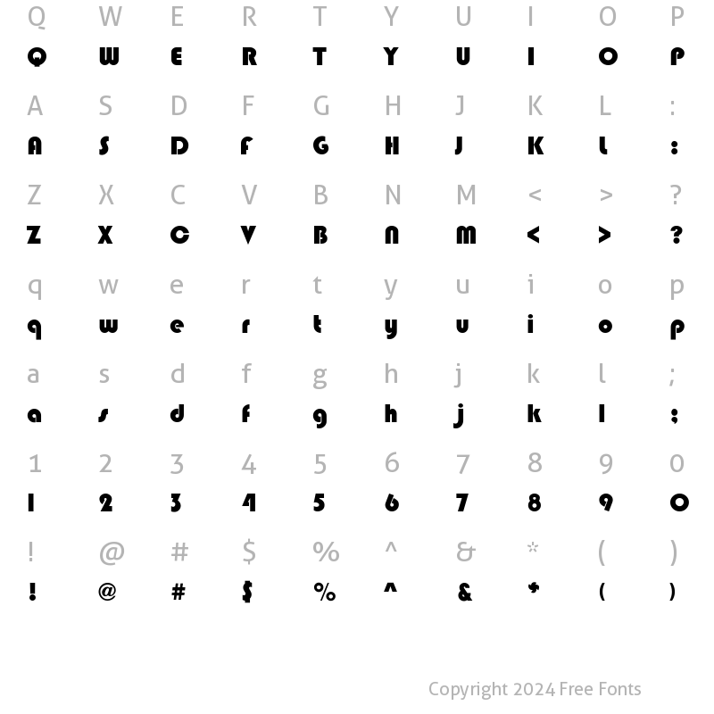 Character Map of Bixlee-Heavy Regular