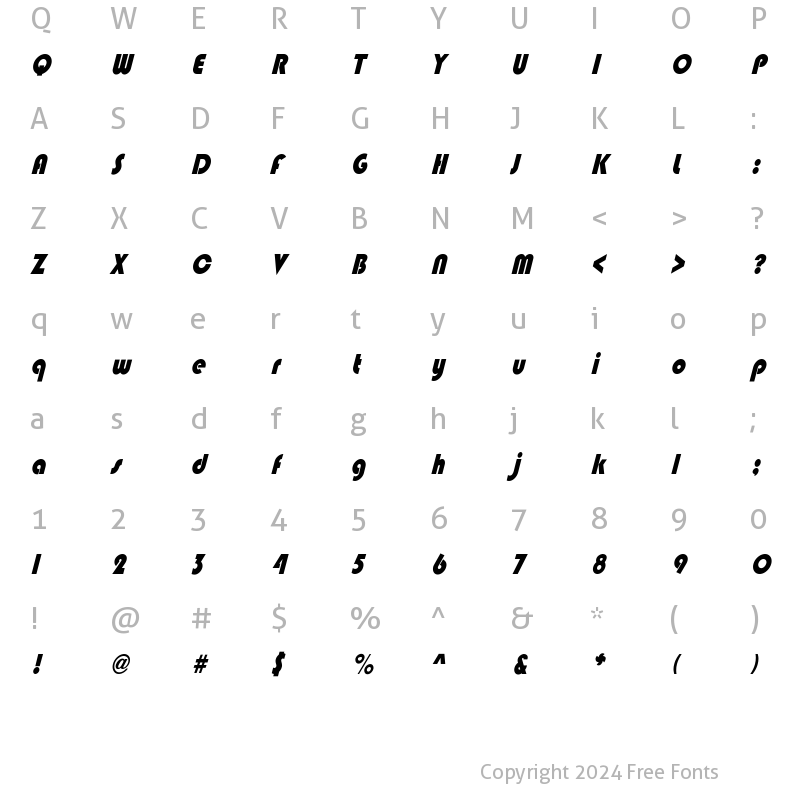 Character Map of BixleeCndObl-Heavy Regular