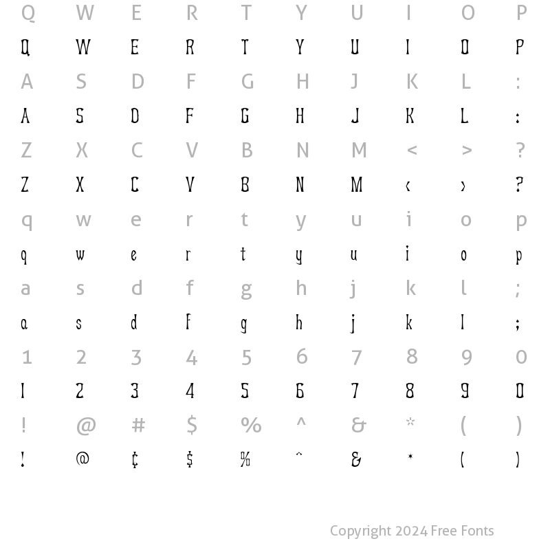 Character Map of BizaroRES Regular