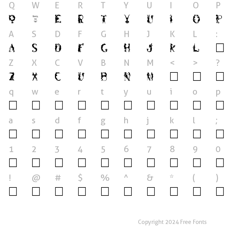 Character Map of Bizarro Normal