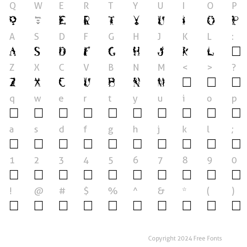 Character Map of Bizarro Plain