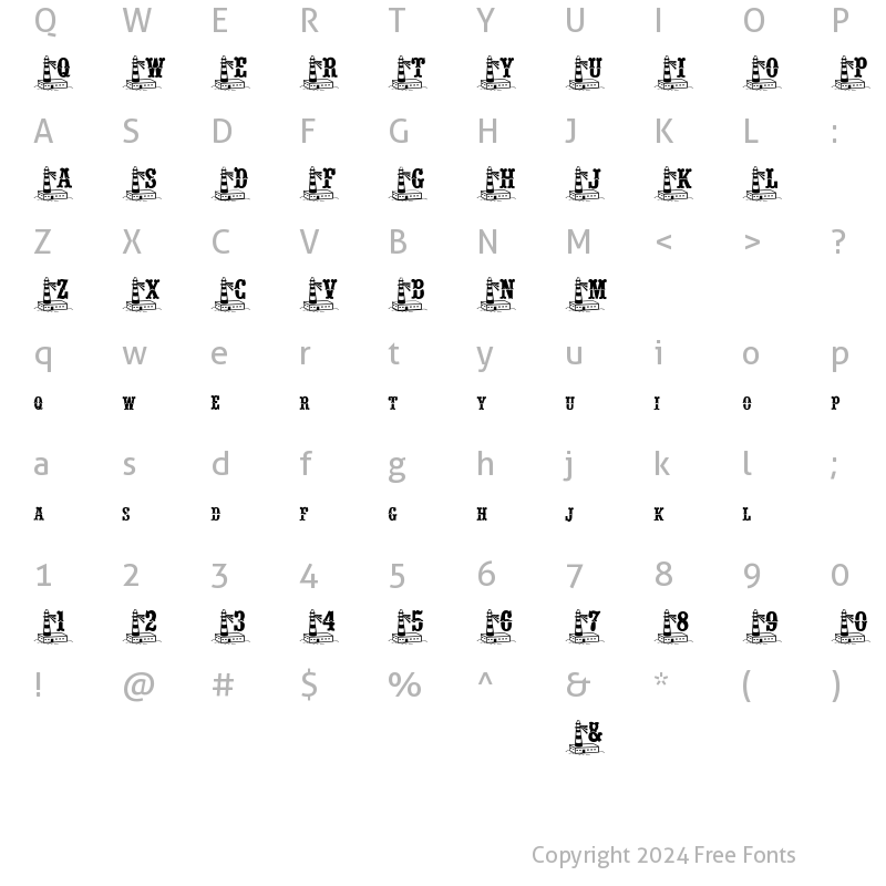 Character Map of BJF Beacon of Light Regular