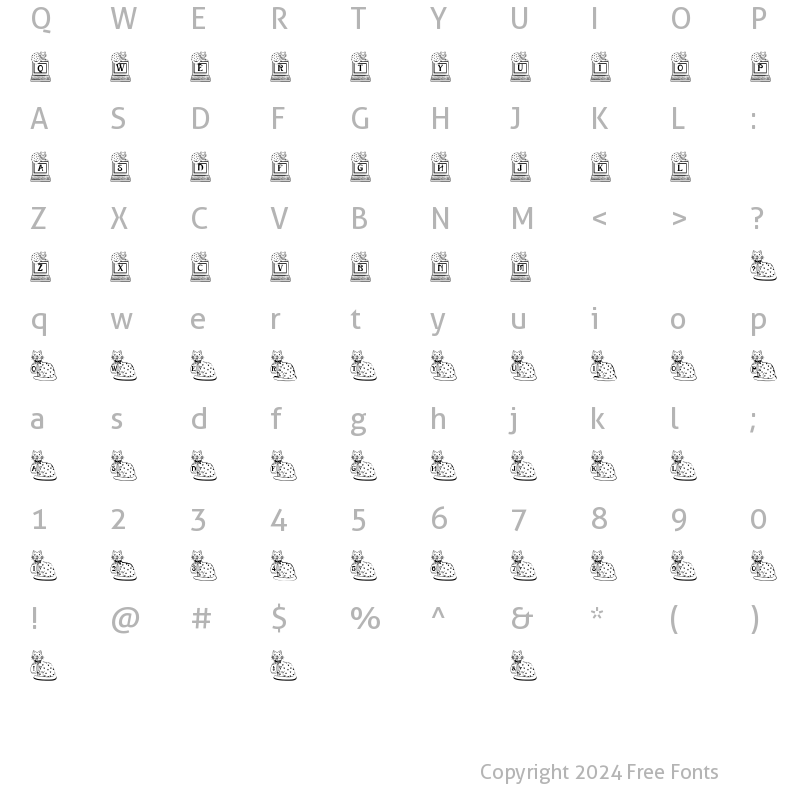 Character Map of BJF Kat n Mouse Regular