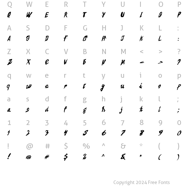 Character Map of Bjornson Regular