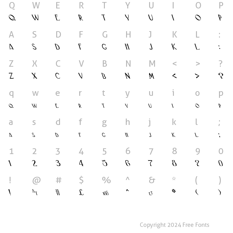 Character Map of Black Adder II Lefty Regular