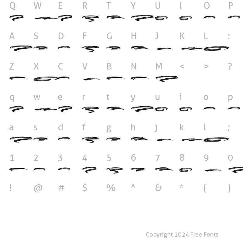 Character Map of Black Bruno Swash Regular