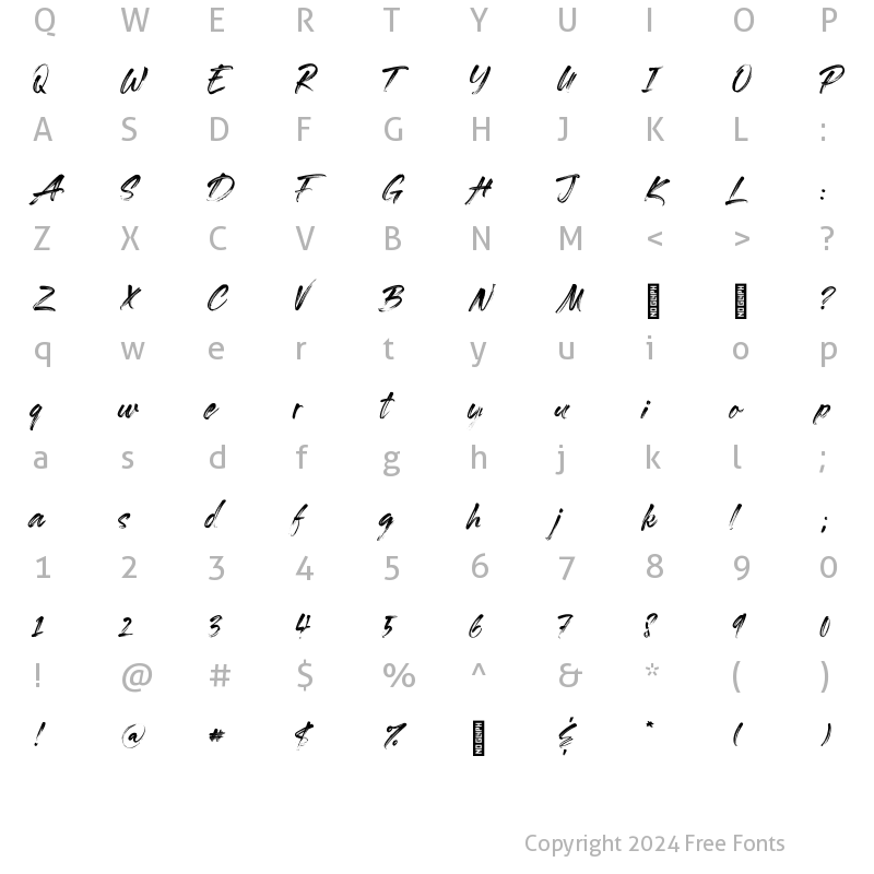 Character Map of Black Caviar ALT Regular