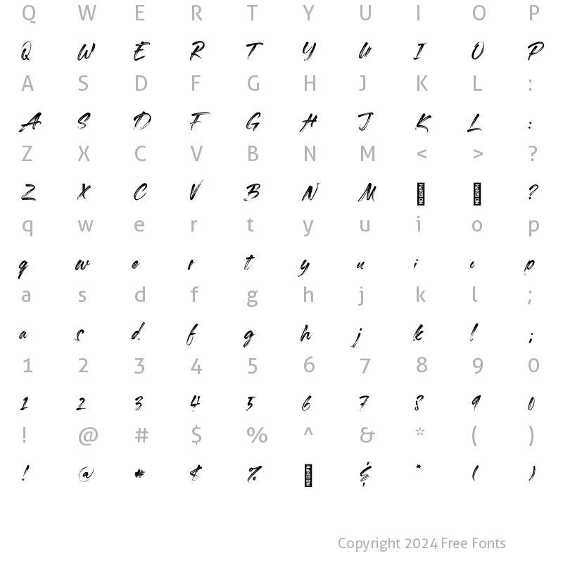 Character Map of Black Caviar Regular