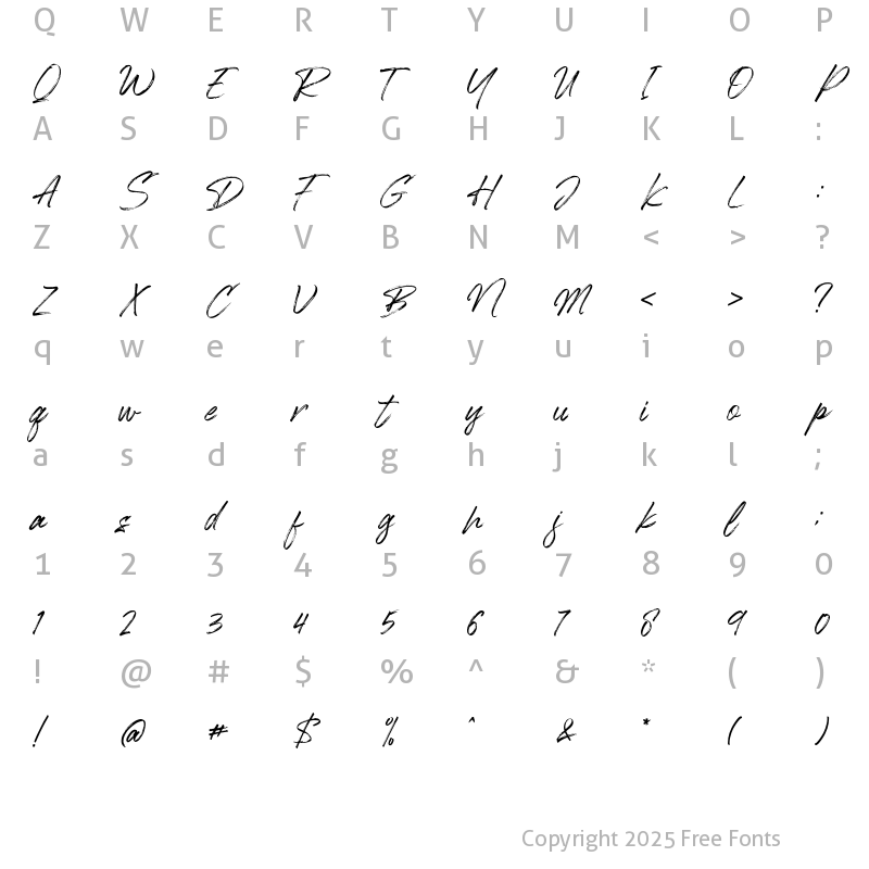 Character Map of Black Dragon Regular