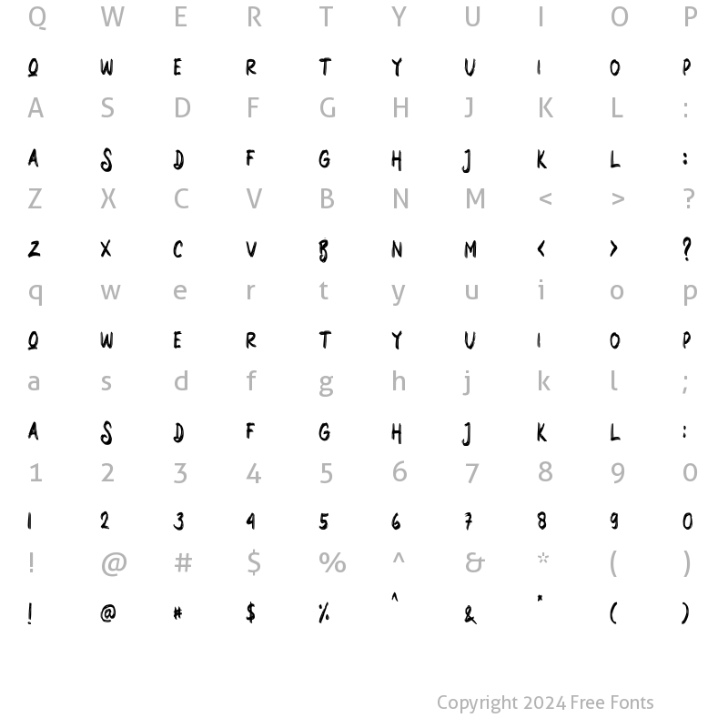 Character Map of Black Flores Regular