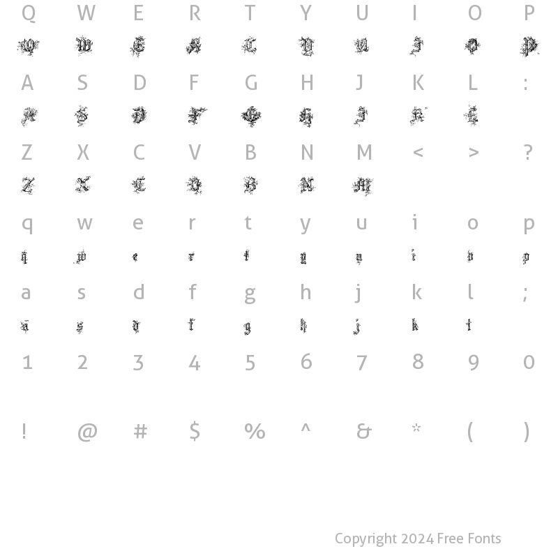 Character Map of Black Forest Regular