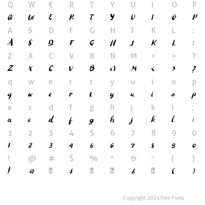 Character Map of Black Lett Regular