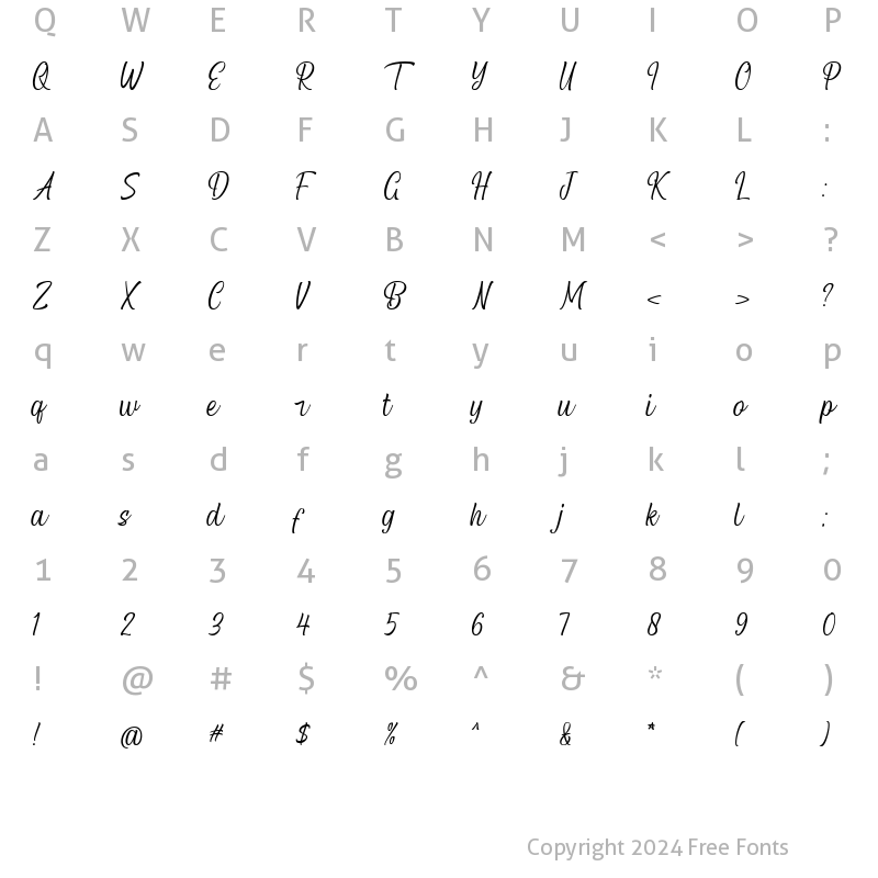 Character Map of Black Matland Regular