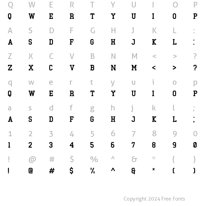 Character Map of Black Milk Rough Regular