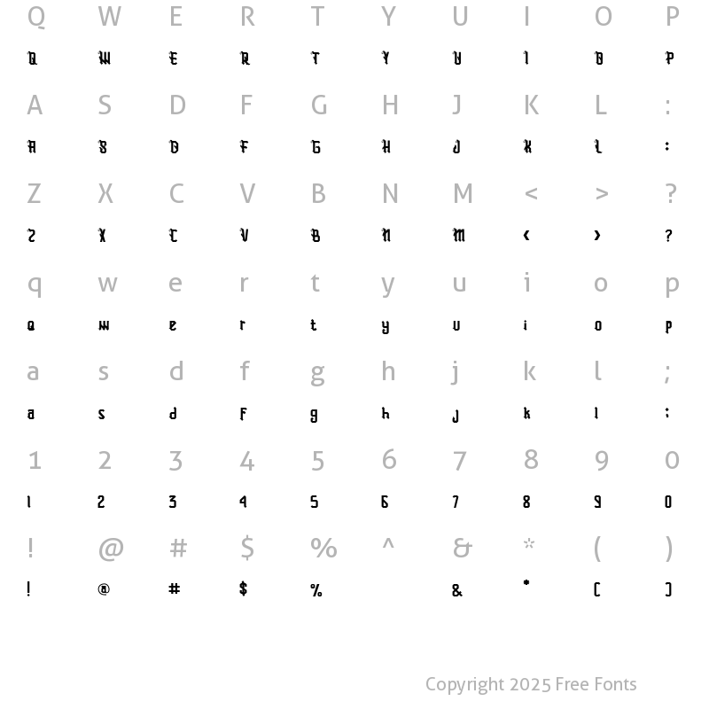 Character Map of Black Rawon Regular